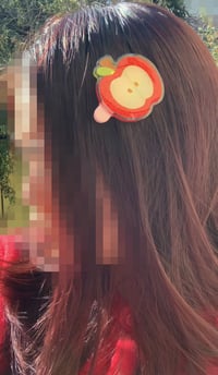 Image 4 of apple glitter epoxy hairclips