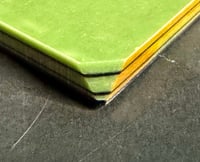 Image 5 of Green & Black Paper Micarta & Curly Walnut Segmented Knife Scales