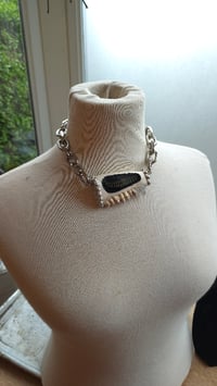 Image 4 of Sheep jaw with fern inlay statement necklace