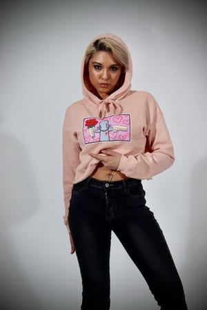 Image of Bleeding hearts. Crop Hoodie