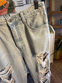 Image 2 of Light washed distressed denim jeans 