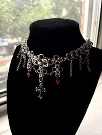 Image 2 of Romantic Cross Chainmail Necklace