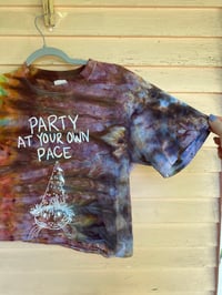 Image 3 of SMALL Party At Your Own Pace Tie Die Crop Top Shirt 