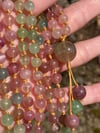 Afghan Tourmaline Mala, Rainbow Tourmaline 108 Beads Japa Mala, Tourmaline Hand Knotted Gemstone