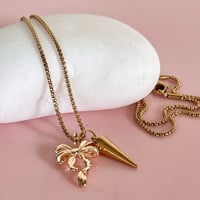 Image 4 of Bow and Spike Necklace - Gold