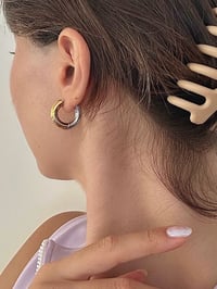 Image 3 of Mixed Metal Kay Hoops