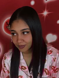 Image 5 of Silver Red Roses Butterfly Claw Clip 