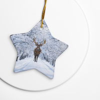 Image 12 of Double-sided ceramic ornaments (Deer in the snow)