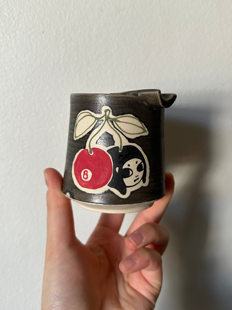 Image of Lucky Cherries Ash Cup (black)