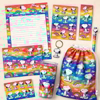 Image 1 of RAINBOW SNOOPY STATIONARY GIFT SET 