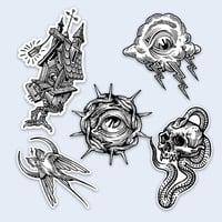 Image 2 of PACK DE STICKERS HOLOGRAPHIQUES « Engraved »