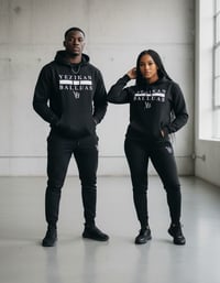 Image 1 of YB Jet Black Heavy Blend Fleece Sweatsuit