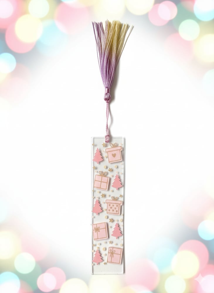 Image of Holiday Printed Bookmark w tassels