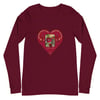 Cosmo Heart - Long Sleeved T-shirt - Burgandy