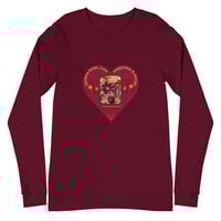 Image 1 of Cosmo Heart - Long Sleeved T-shirt - Burgandy