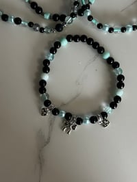 Image 5 of Mint and Black | Midnight Glitz Tumbler Bracelet Stack