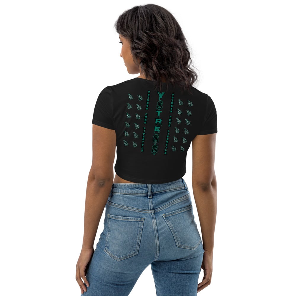 Image of YSDB Exclusive Women's Philly Eagle and Black Organic Crop Top 