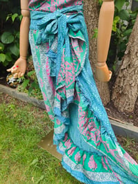 Image 4 of Pasha Co ord set top and frill wrap skirt - Jade green Pink