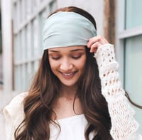 Image 2 of Soft Batiste  Wide Headband Seafoam