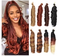 Image 1 of 18 Inch French Curly Braiding Hair 8 Packs  Synthetic French Curls for women 18Inch (Pack of 8))