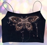 Image 1 of “BUTTERFLY EYE” BLEACH PAINTED CROP CAMI SMALL