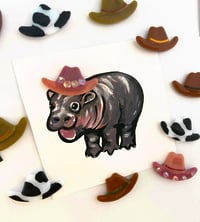 Image 2 of Fused glass small cowboy hat magnets