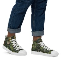 Image 1 of Men’s Flora and Fauna Goblincore Grunge Snails and Moss High Top Canvas Shoes