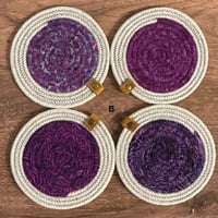 Image 3 of SEWING - YOUR CHOICE - Set of 4 Rope & Fabric Coasters
