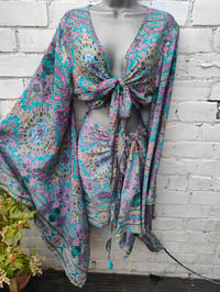 Image 1 of Pefkos co ord sarong set 70s mix with tassles