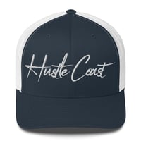 Image 3 of Hustle Coast Embroidered Trucker Cap with mesh back