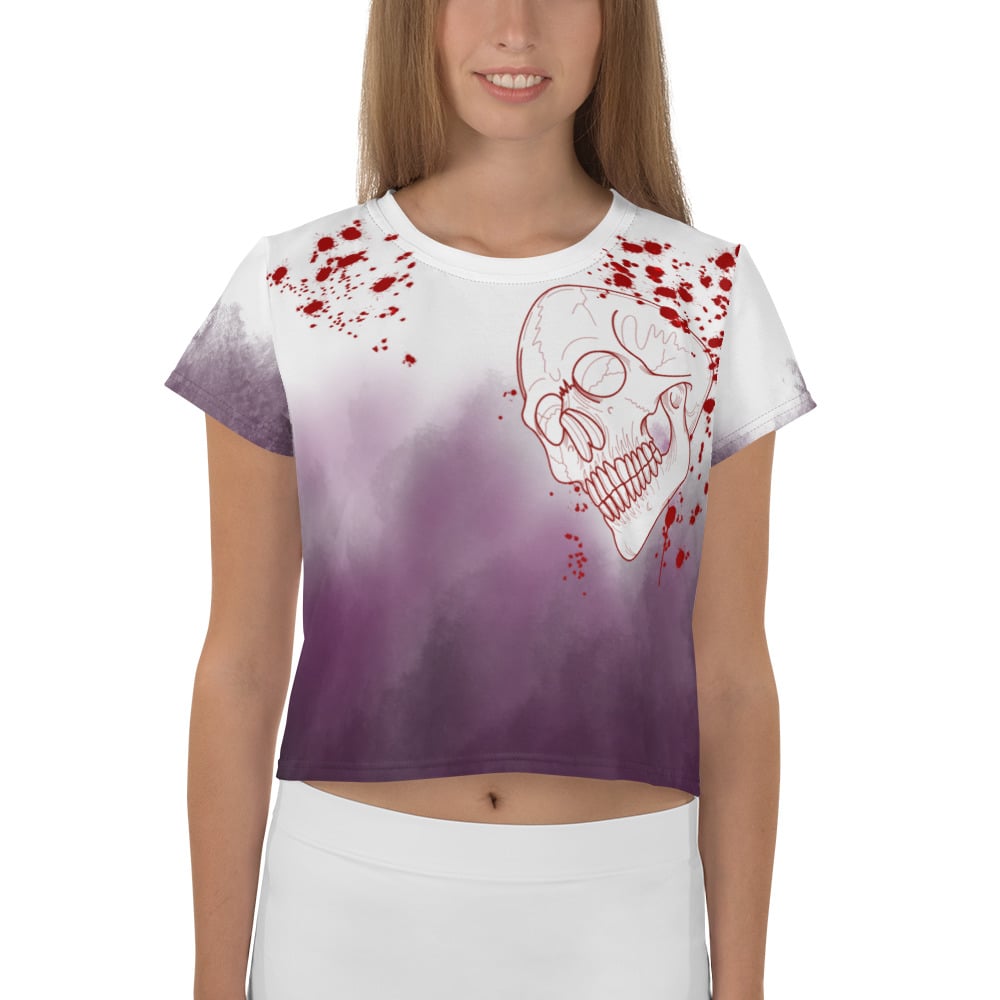 Skin Gallery Brand All-Over Print Crop Tee