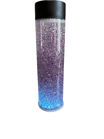 Image of Sensory Light Up Bottle. ( Purple & Silver)