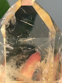 Image 4 of XL NATURAL CITRINE WITH BLACK TOURMALINE TOWER -BRAZIL-