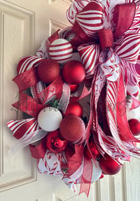 Image 2 of Candy Cane Stripe Wreath