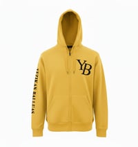 Image 2 of YB Yellow Heavy Blend  Zip-Up Fleece Hoodie Sweatshirt 