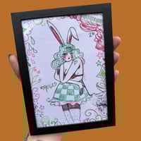 Shy bunny babe  FRAMED (original)