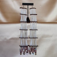 Image 2 of 5 Tier Purple Dentalium Earrings with Abalone