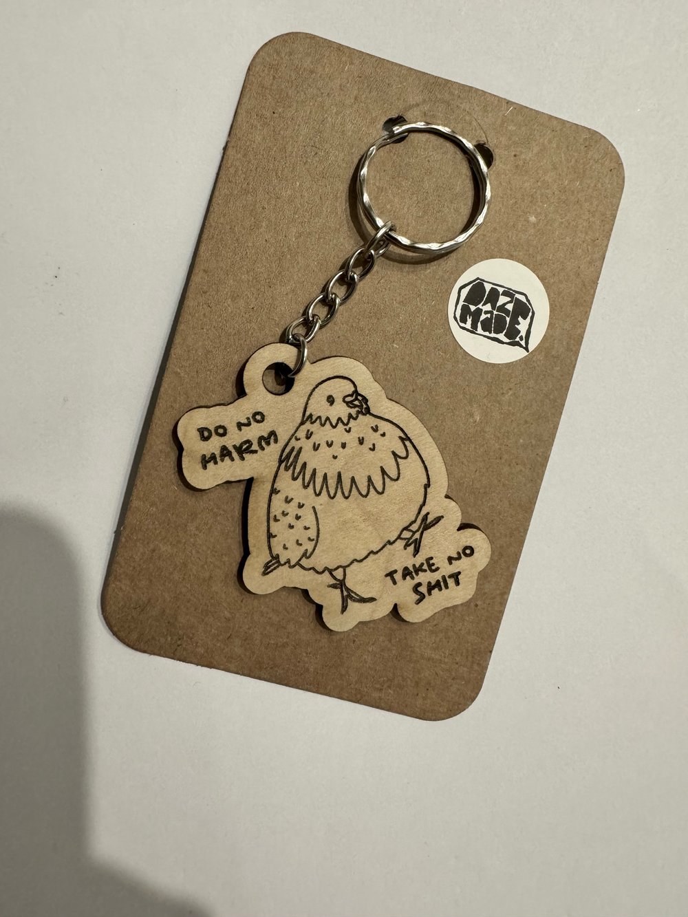 Do No Harm Wooden Keyring