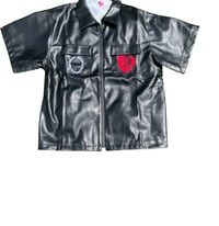 Image 1 of Eli Designer Brand | Leather Zip Up Shirt
