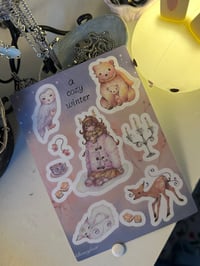 Image 2 of a cozy winter sticker sheet 
