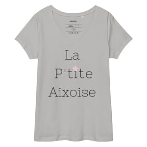 Image of T-shirt col V La P'tite Aixoise existe en 4 coloris 