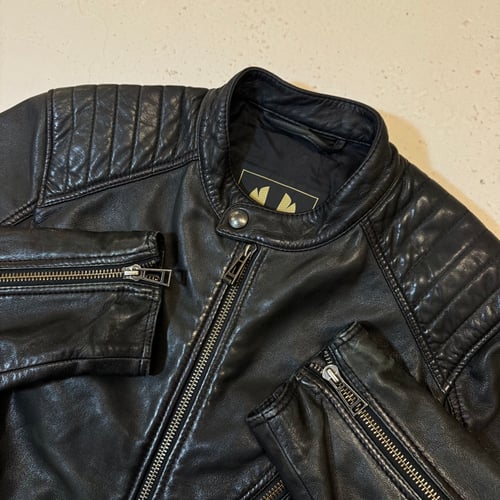 Image of Belstaff Leather Biker Jacket, Size Large