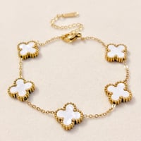 Image 1 of white clover Bracelet🤍