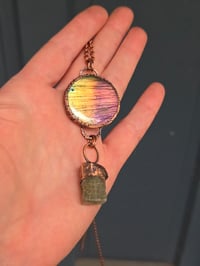Image 1 of Electroformed labradorite and aquamarine necklace