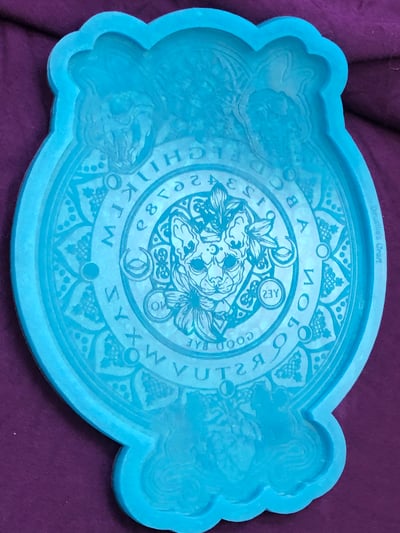 Image of Cat Skull Round Ouija Board Silicone Mold