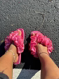 Image 1 of Ruffle crochet sandals 
