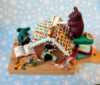 Image 1 of Mice with Gingerbread House Large