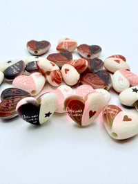Image 1 of Heart Cookie Beads x 8