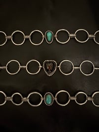 Image 2 of Sterlingsilber Choker mit Silberringen und Roystontürkis
