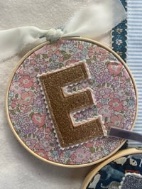 *SAMPLE* E Glitter Initial Hoop